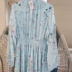 Torrid Light Blue Star Print Long Sleeve Dress